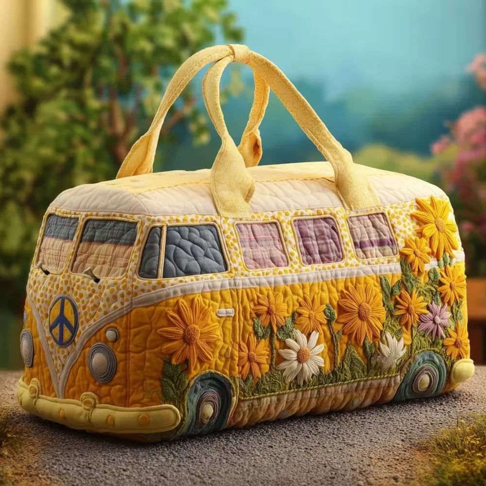 Adjustable Strap Quilted Duffle Bag Large Capacity 3D Quilting Craft Travel Duffel Bag Tote Bags Short-distance Handbag