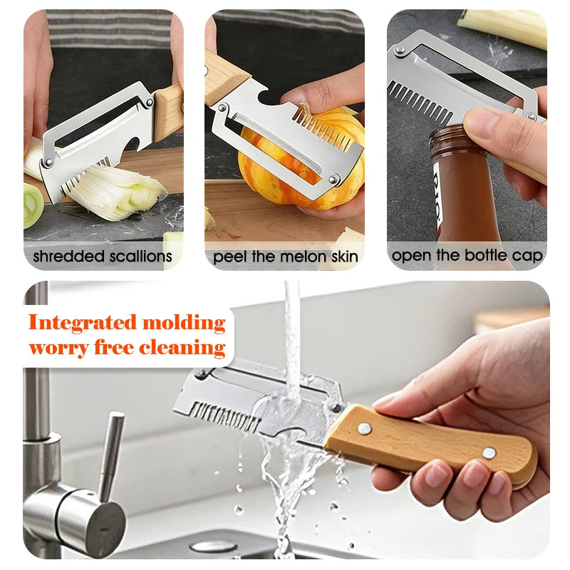 Multifunctional 3-in-1 Stainless Steel Peeler Durable Kitchen Peeling Tool For Slicer Vegetable Fruit Peeler With Bottle Opener