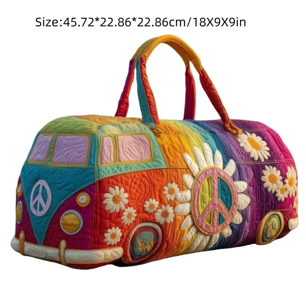Adjustable Strap Quilted Duffle Bag Large Capacity 3D Quilting Craft Travel Duffel Bag Tote Bags Short-distance Handbag