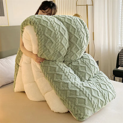 Comfortable double-sided velvet quilt core bedroom velvet thickened blanket home lamb fleece quilt warm quilt core comfortable - AliExpress 15
