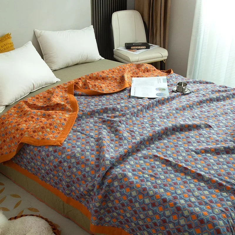 Luxurious Triple-layered 100% Cotton Gauze Blanket for Queen/King Bed, Multi-functional Usage As Summer Quilt or Bedspread - AliExpress 15