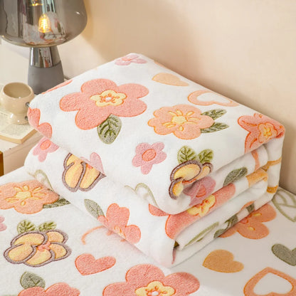 1pc Floral Style Warm Bedspread Fleece Blanket Plaid Travel Shawl Sofa Nap Blankets Home Bedsheet Manta - AliExpress 15