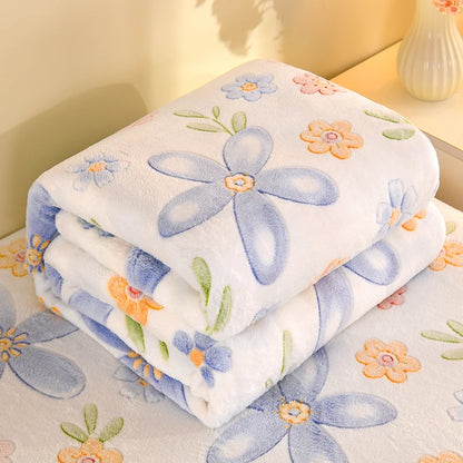 1pc Floral Style Warm Bedspread Fleece Blanket Plaid Travel Shawl Sofa Nap Blankets Home Bedsheet Manta - AliExpress 15