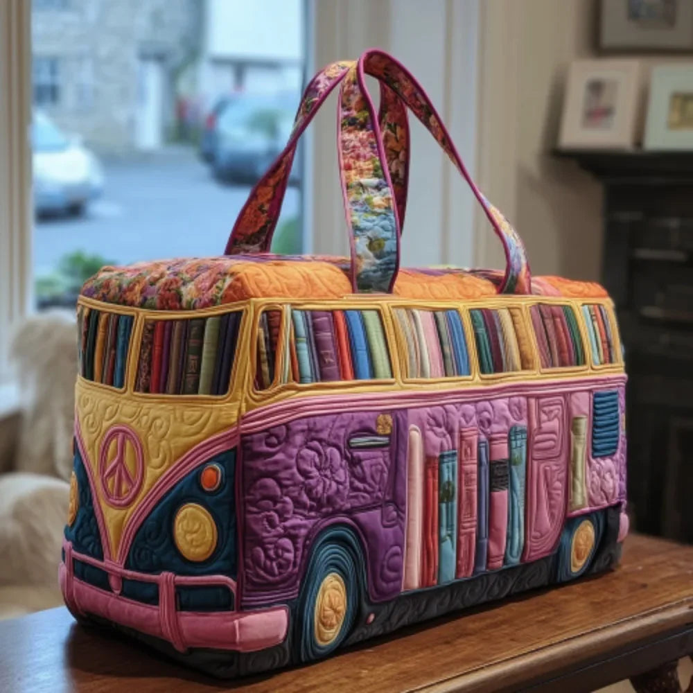 Trendy Vintage Quilted Tote Bag Lightweight 3D Printed Patterns Shoulder Bag Cotton Large Capacity Canvas Bag Casual