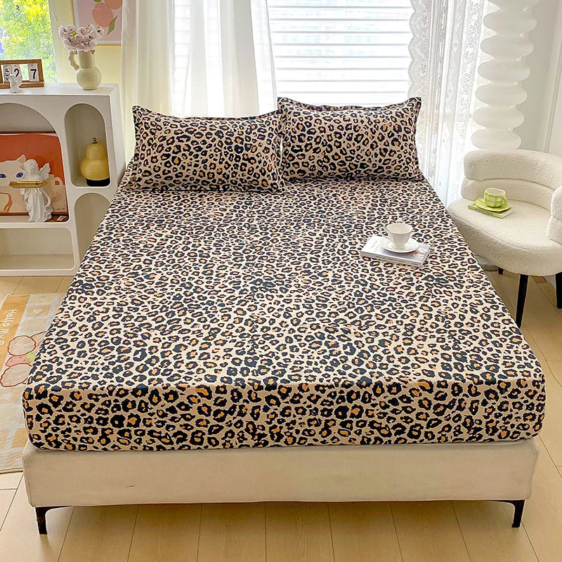 Flower Printed Fitted Bed Sheets Reactive Printed sabanas cama matrimonial Single/Queen/King Mattress Cover Double Bedsheets