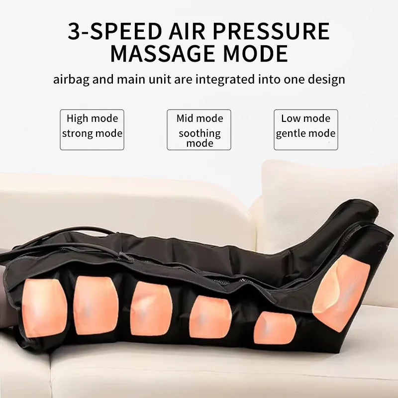 Electric Foot Air Pressure Leg Massager Kneading Squeezing Deep Relaxation Calf With Remote Control