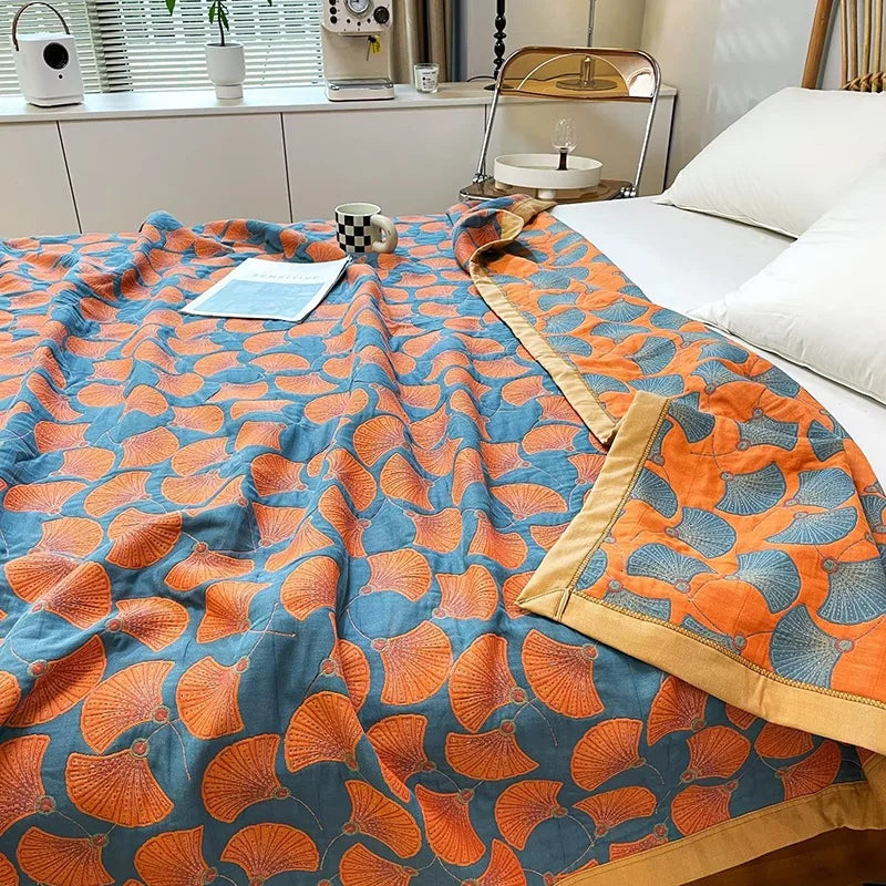 Luxurious Triple-layered 100% Cotton Gauze Blanket for Queen/King Bed, Multi-functional Usage As Summer Quilt or Bedspread - AliExpress 15