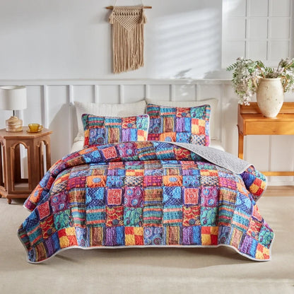Soft Polyester Printed Bed Cover Set Lightweight All-Season Quilt Modern Geometric AB Side Bedspread +Pillowcase Single Double - AliExpress 15