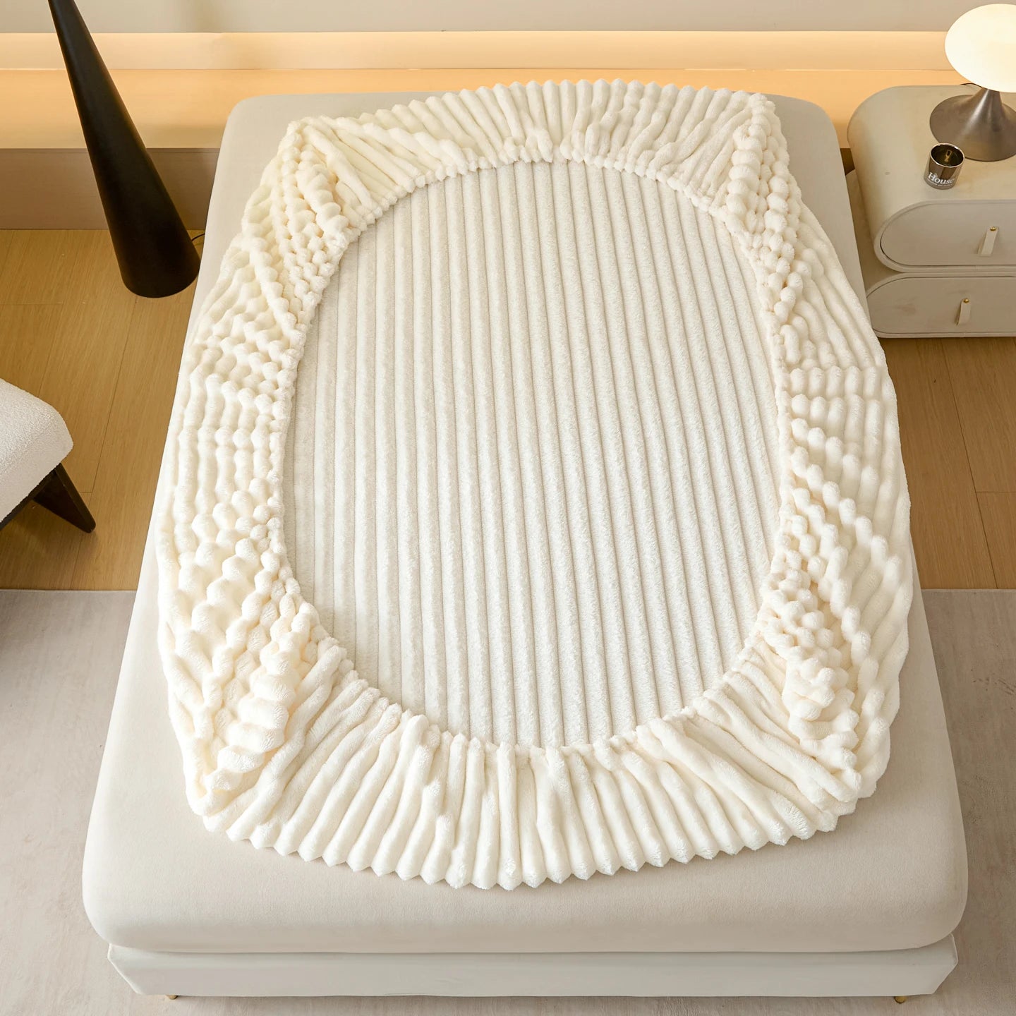 Solid Color Thick Faux Rabbit Fur Mattress Cover Autumn Winter Warm Velvet Mattress Protector Fluffy Soft Plush Fitted Bed Sheet - AliExpress 15