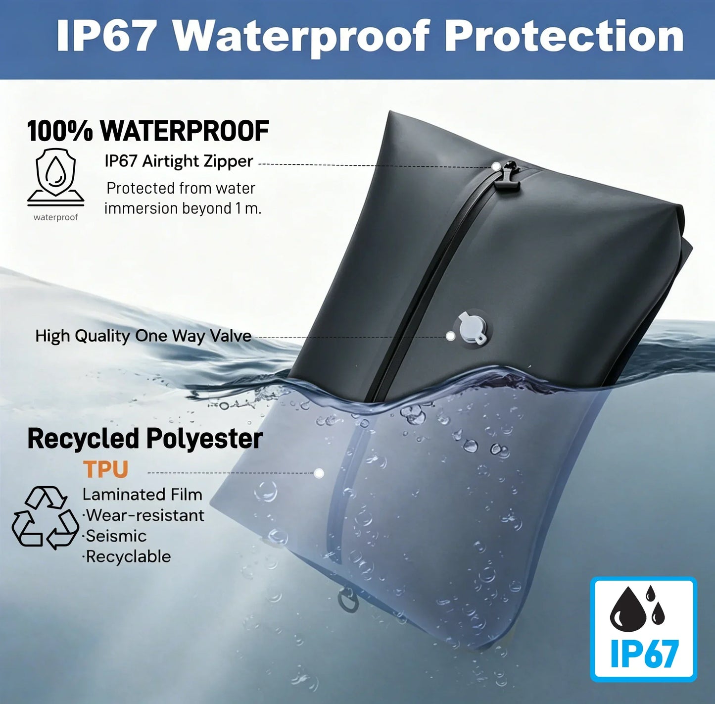 Travel Compression Bags, Waterproof Vacuum Storage Bags for Clothes Suitcase, Space Saving Bag for Travel Moving Essentials