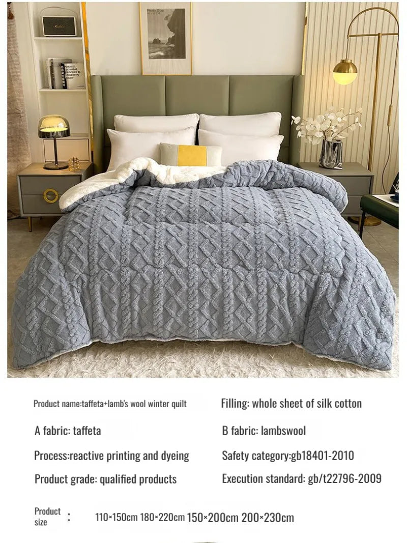 Comfortable double-sided velvet quilt core bedroom velvet thickened blanket home lamb fleece quilt warm quilt core comfortable - AliExpress 15