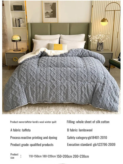 Comfortable double-sided velvet quilt core bedroom velvet thickened blanket home lamb fleece quilt warm quilt core comfortable - AliExpress 15