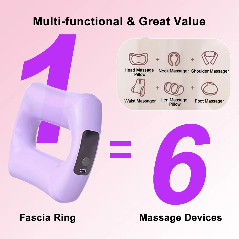 Electric Body Fascia Ring Fitness Massage Ring Vibration Body Shaping Massager Abdomen Belly Waist Deep Tissue Massage Device