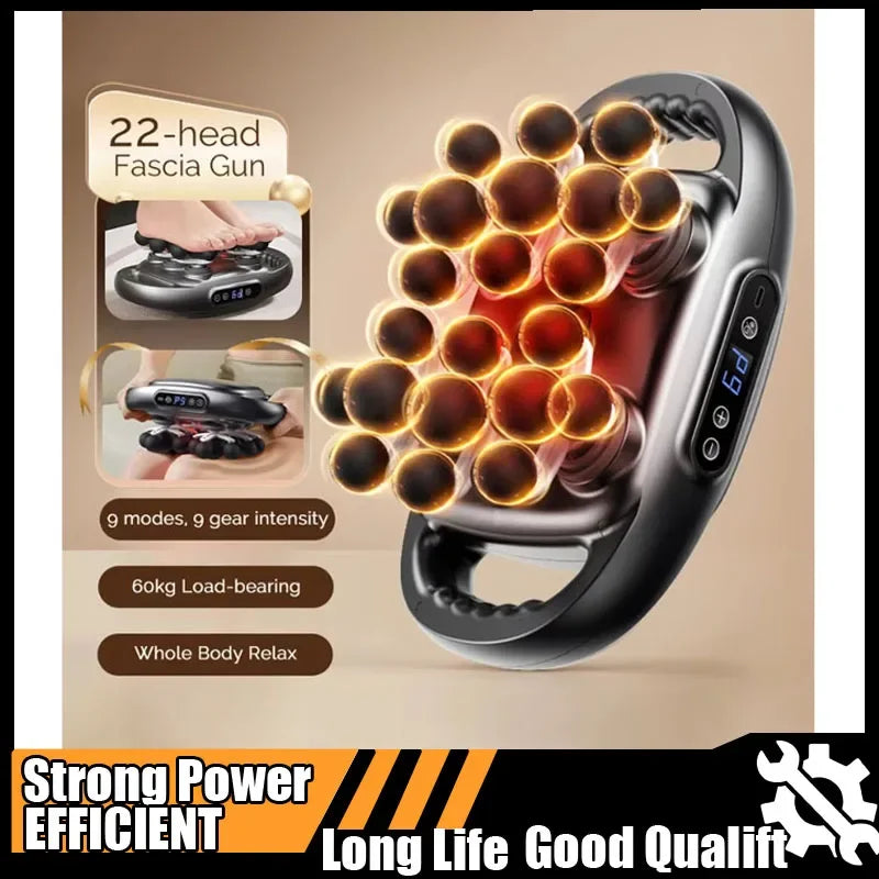 New Hot 22-Head Fascia Gun High-Frequency Vibration Body Massage Gun Back and Waist Massager Neck Shoulder Muscle Massager Tools