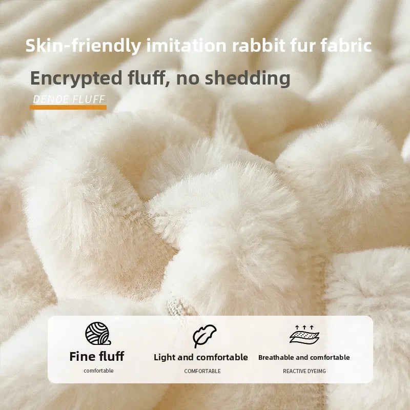 Solid Color Thick Faux Rabbit Fur Mattress Cover Autumn Winter Warm Velvet Mattress Protector Fluffy Soft Plush Fitted Bed Sheet - AliExpress 15