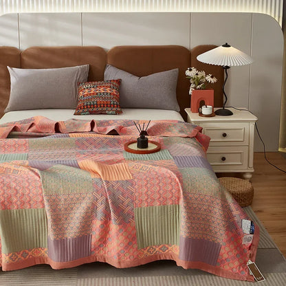 Luxurious Triple-layered 100% Cotton Gauze Blanket for Queen/King Bed, Multi-functional Usage As Summer Quilt or Bedspread - AliExpress 15