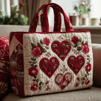 Trendy Vintage Quilted Tote Bag Lightweight 3D Printed Patterns Shoulder Bag Cotton Large Capacity Canvas Bag Casual