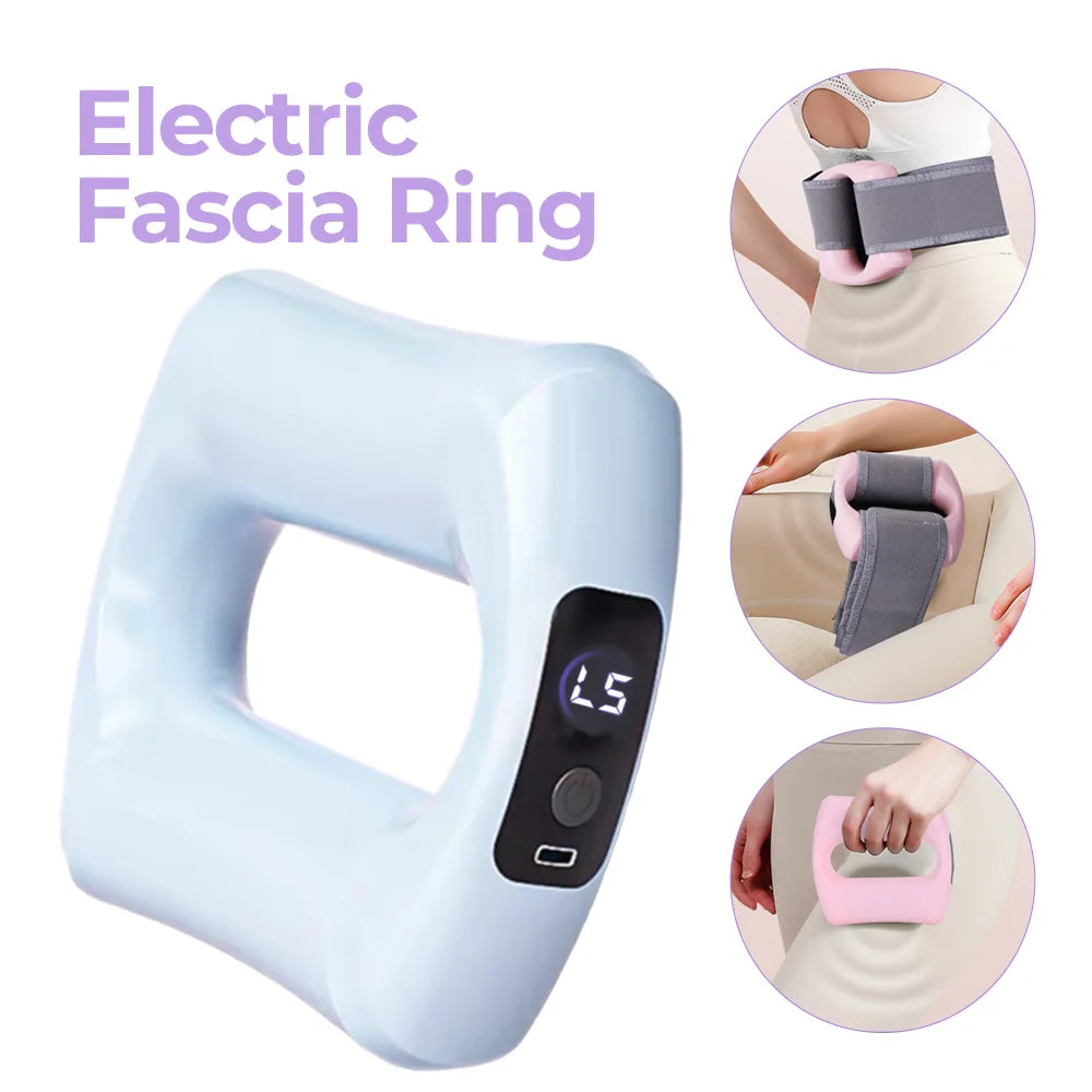 Electric Body Fascia Ring Fitness Massage Ring Vibration Body Shaping Massager Abdomen Belly Waist Deep Tissue Massage Device