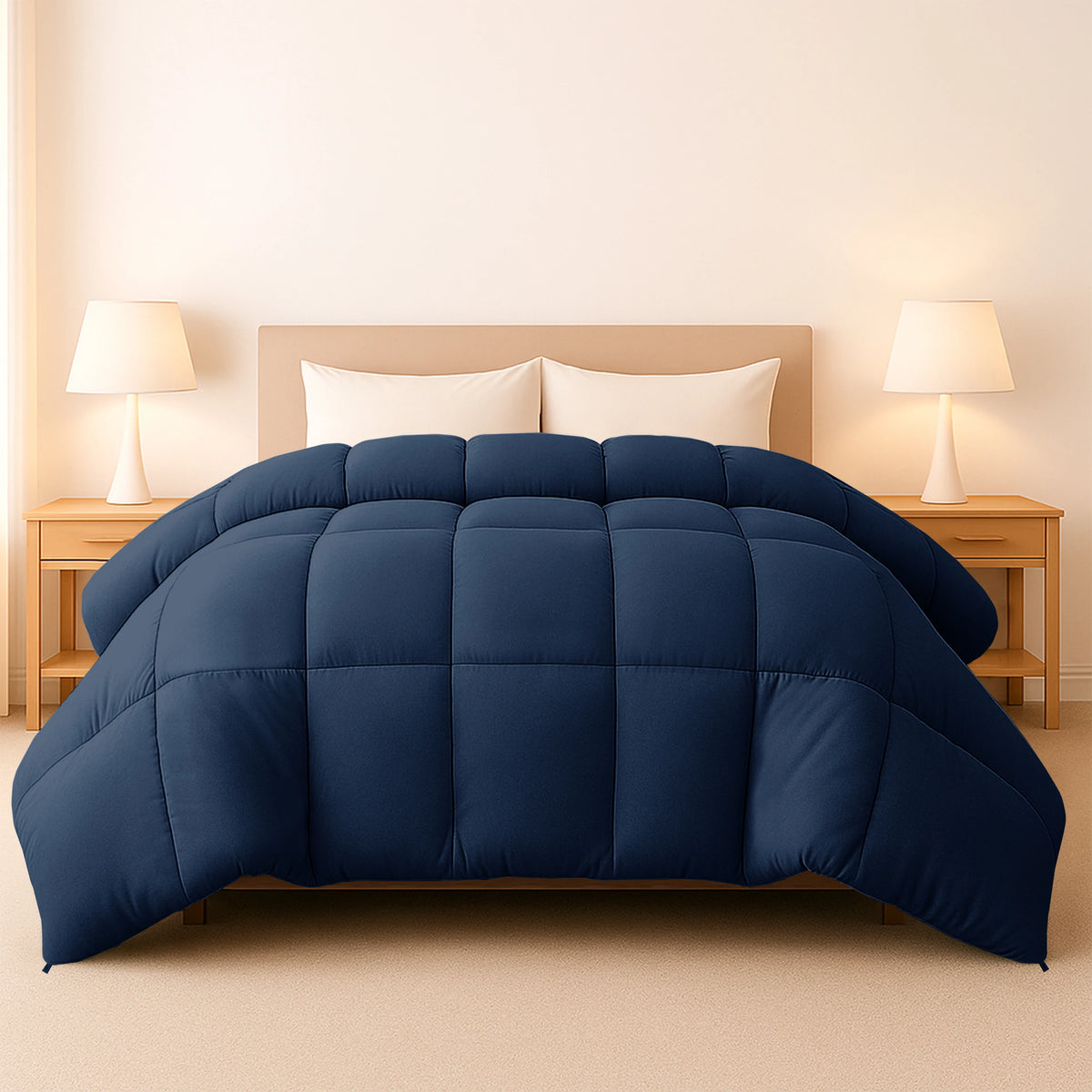 Lux Decor Down Alternative Comforter – 1 Piece Fluffy Duvet Insert with Box Stitch Design – Soft and Cozy Bedding, 102
