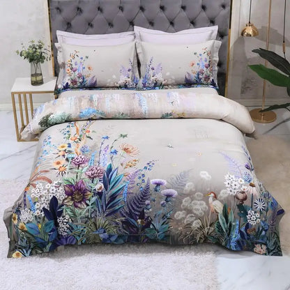 Chic Idyllic Natural Scenery printed Duvet Cover Set 100% Egyptian Cotton Comforter Cover 4/6pcs flat/fitted sheet pillowcases