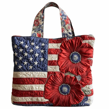 Trendy Vintage Quilted Tote Bag Lightweight 3D Printed Patterns Shoulder Bag Cotton Large Capacity Canvas Bag Casual