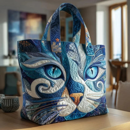 Trendy Vintage Quilted Tote Bag Lightweight 3D Printed Patterns Shoulder Bag Cotton Large Capacity Canvas Bag Casual