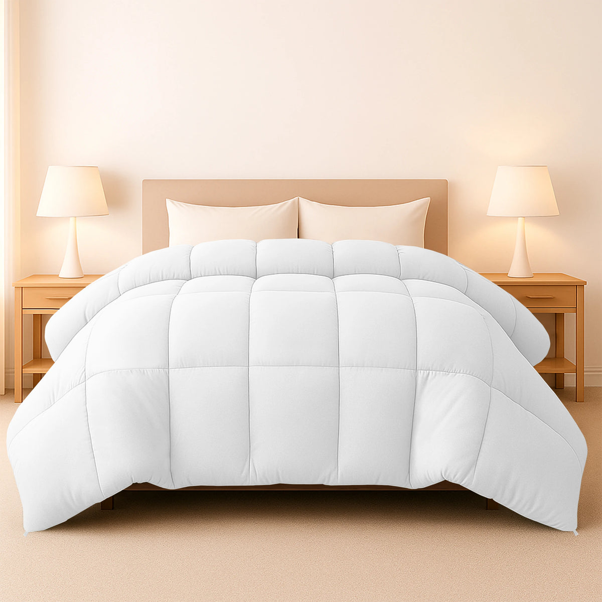 Lux Decor Down Alternative Comforter – 1 Piece Fluffy Duvet Insert with Box Stitch Design – Soft and Cozy Bedding, 102
