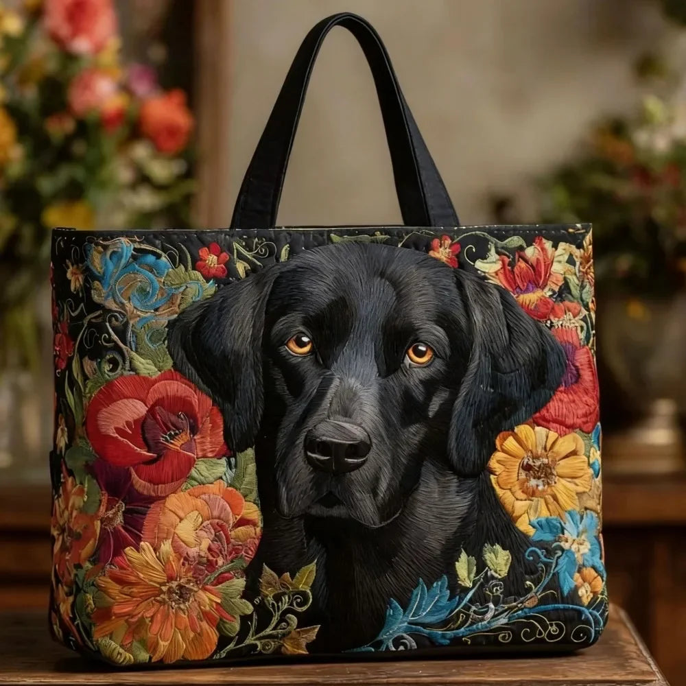 Trendy Vintage Quilted Tote Bag Lightweight 3D Printed Patterns Shoulder Bag Cotton Large Capacity Canvas Bag Casual