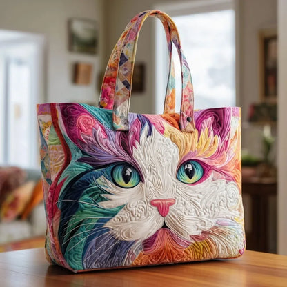Trendy Vintage Quilted Tote Bag Lightweight 3D Printed Patterns Shoulder Bag Cotton Large Capacity Canvas Bag Casual