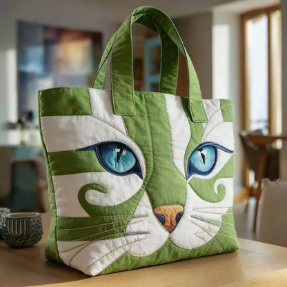 Trendy Vintage Quilted Tote Bag Lightweight 3D Printed Patterns Shoulder Bag Cotton Large Capacity Canvas Bag Casual