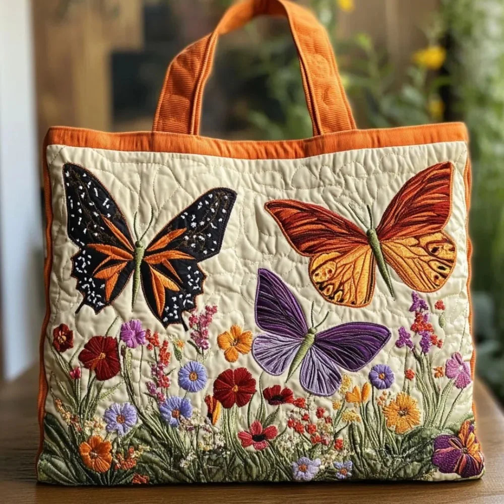 Trendy Vintage Quilted Tote Bag Lightweight 3D Printed Patterns Shoulder Bag Cotton Large Capacity Canvas Bag Casual