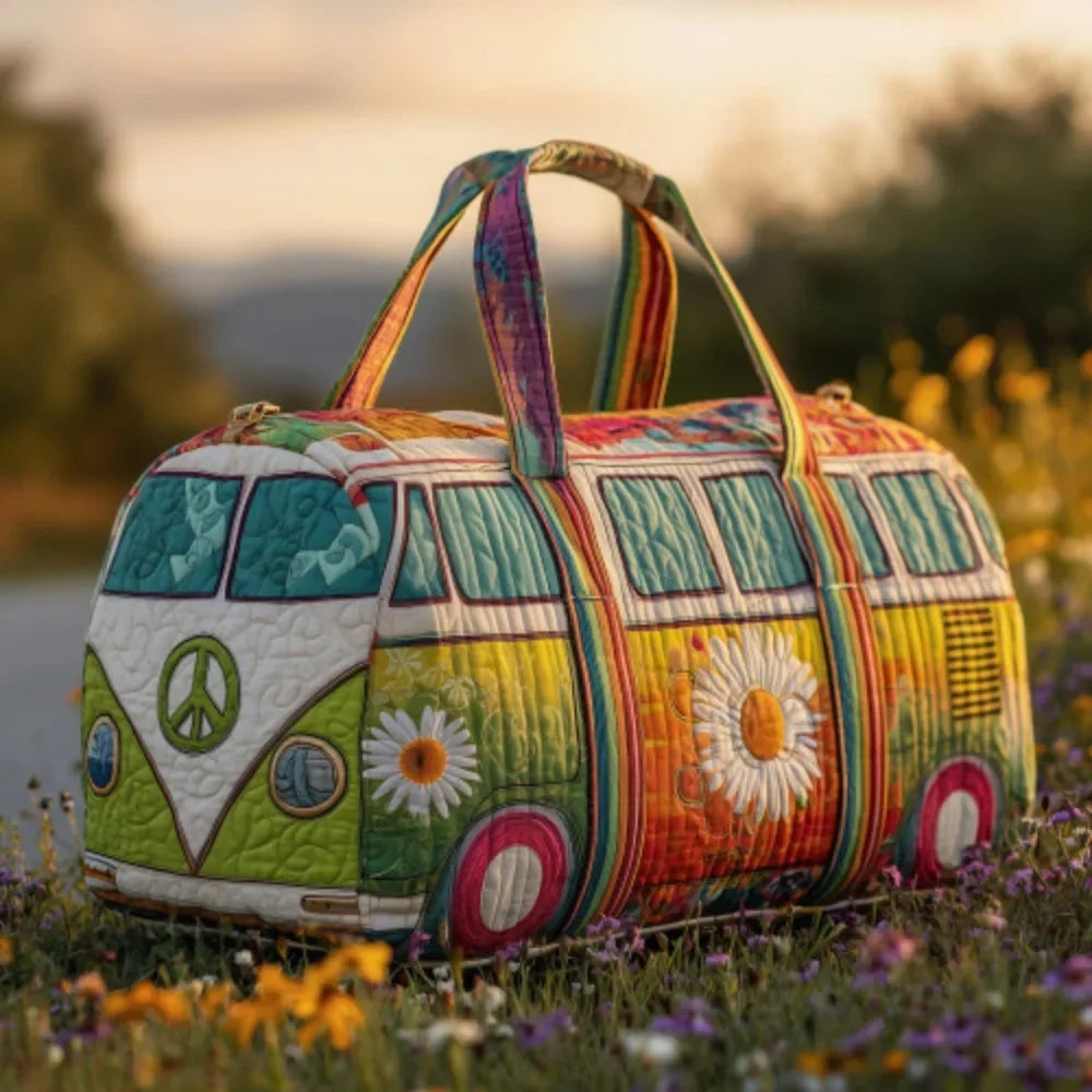 Trendy Vintage Quilted Tote Bag Lightweight 3D Printed Patterns Shoulder Bag Cotton Large Capacity Canvas Bag Casual