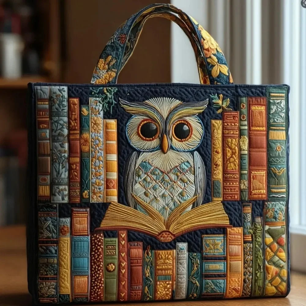 Trendy Vintage Quilted Tote Bag Lightweight 3D Printed Patterns Shoulder Bag Cotton Large Capacity Canvas Bag Casual