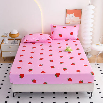 Flower Printed Fitted Bed Sheets Reactive Printed sabanas cama matrimonial Single/Queen/King Mattress Cover Double Bedsheets