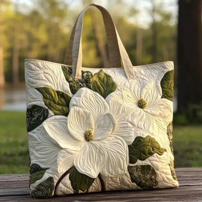Trendy Vintage Quilted Tote Bag Lightweight 3D Printed Patterns Shoulder Bag Cotton Large Capacity Canvas Bag Casual