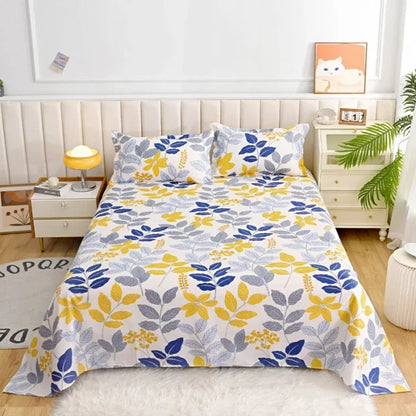 Red Flower Printed Flat Bed Sheets for Double Bed Single/Queen/King Reactive Printed Top Sheets for Beds sabanas cama 150x200